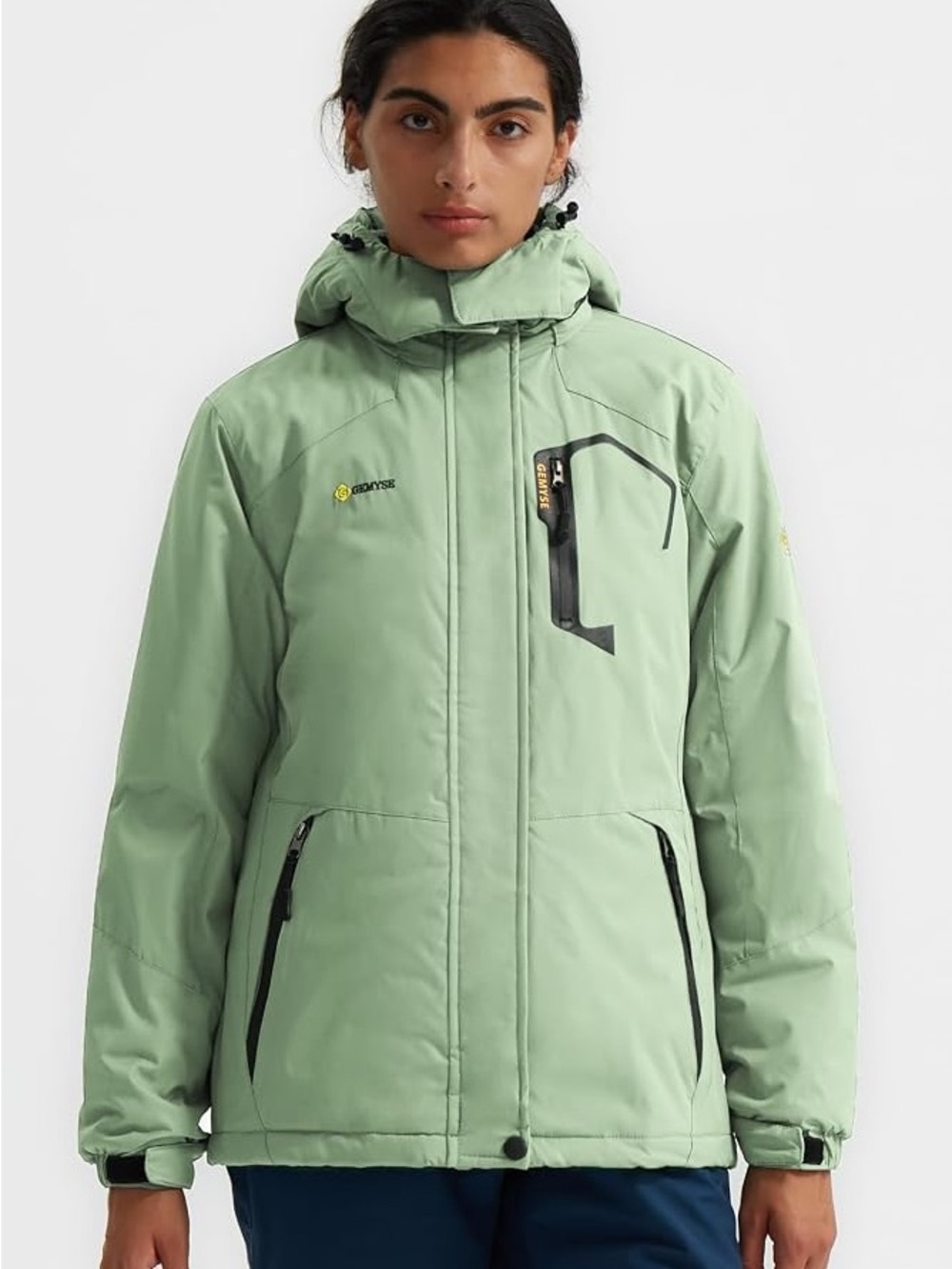 GEMYSE Women's Waterproof Ski Jacket Warm Winter Coat with Detachable Hood XL